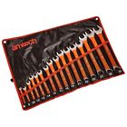 16 PIECE SOFT GRIP COMBINATION SPANNER SET IN CASE METRIC DROP FORGED 6 - 32mm 