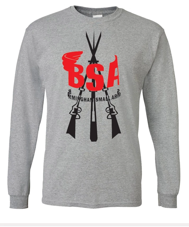 bsa motorcycle shirt, ash grey sweatshirt, size XL - Image 1 of 1
