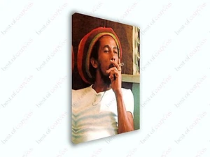 Bob Marley #2 Smoking Joint Painting Canvas Print Art Home Decor Wall - Picture 1 of 7