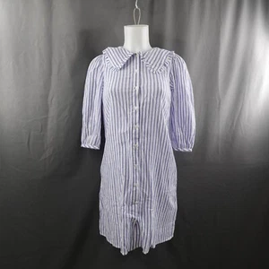New Look Womens Dress 2 Blue Stripe Coastal Cottage Coquette Preppy Girly NEW - Picture 1 of 13