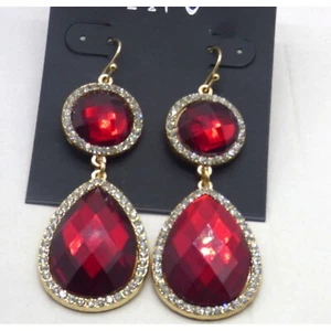 Pendientes colgantes de cristal y oro para mujer INC International Concept, rojos - Imagen 1 de 6