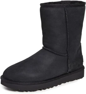 Botas UGG Classic Short II resistentes al agua negras de gamuza de piel talla US 5 para mujer - Imagen 1 de 6