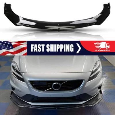 For Volvo S40 S60 S80 V40 Gloss Black Front Bumper Lip Spoiler Splitter Body Kit Foto 1 de 4