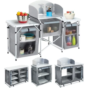 Foldable Camping Table, Aluminum Outdoor Kitchen Stand for Cooking - Picture 1 of 27