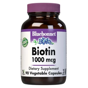 Bluebonnet Biotin 1000 Mcg 90 Veg Capsules - Picture 1 of 7