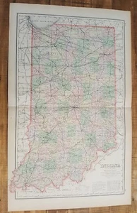 Antique Colored MAP/Gray's - INDIANA - The National Atlas 1893 - Picture 1 of 7