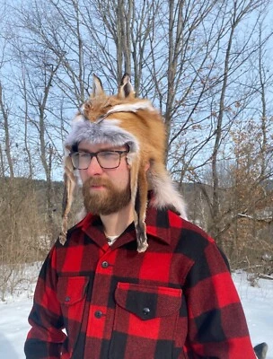Mountain Man Red Fox Hat With Legs and Face Size 23" US 7 3/8 - Image 1 of 4