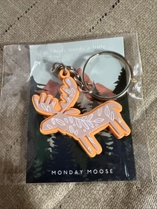New Moose Keychain Monday Soft Decor Everyone Needs Cute Orange - Picture 1 of 5