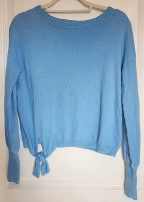 Suéter Lilly Pulitzer Nariah tejido con corbata lateral cuello redondo cachemir azul suave talla XS Foto 1 de 4