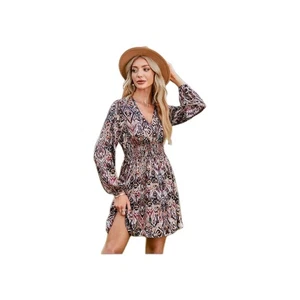 Cupshe Live Life On The Beach Abstract V-Neck Dress Size Medium NWT - Picture 1 of 10