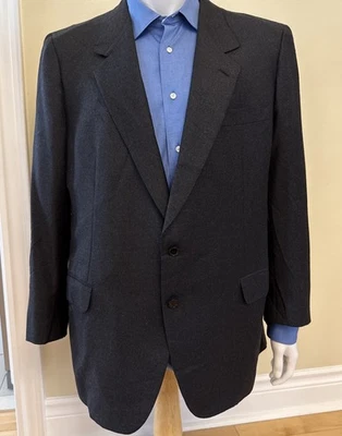 Brioni Blazer Italy  Charcoal  Mens 48 100% Wool Super Excellent Condition — 第 1/4 张图片