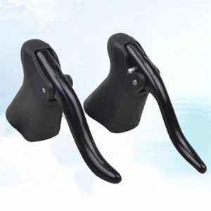 1 par de cubiertas de manija de freno frenos de bicicleta piezas de ciclismo (negro) palanca de freno - Imagen 1 de 11