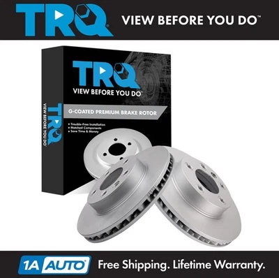 TRQ Front Brake Rotor Set Fits 03-10 Porsche Cayenne 04-17 Volkswagen Touareg Foto 1 de 4