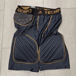 adidas Padded Compression Shorts Men's Navy Blue/Gold New with Out Tags Size 2XL - Picture 1 of 8