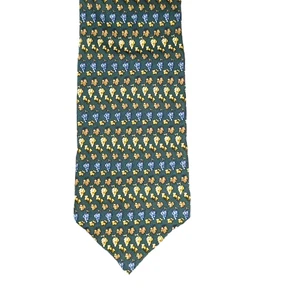 Brooks Brothers Makers Tie 100% Silk Grapes Leaves Preppy Mens Necktie 59" USA - Picture 1 of 6