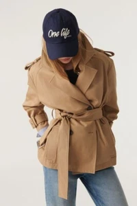 Ba&Sh Damen Gr. S Beige Winnie Trench Gürtel Kurze Oberbekleidung Mantel Jacke - Bild 1 von 24
