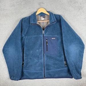 Vintage Patagonia Deep Pile Fleece Jacket Large Navy Retro-X USA Gorpcore - Bild 1 von 10