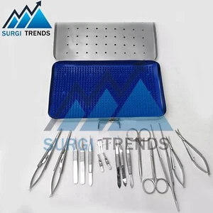 Micro Hand Surgery Instruments Kit Microvascular Clamp Surgical Suture Kit 17Pcs - Picture 1 of 4