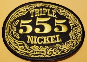 Parche Ohio's Triple Nickel 555 Bordado Destino Oro/Amarillo aprox 3x4" - Imagen 1 de 3