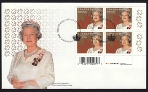 QUEEN ELIZABETH II CORONATION 50th = Official FDC LR block Canada 2002 - Picture 1 of 1