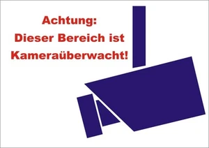 Aufkleber ca. 10,5 x 15 cm Videoüberwachung, Kameraüberwacht, Bereichüberwachung - Bild 1 von 1