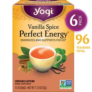 Yogi Tea Vanilla Spice Perfect Energy Tea - 16 Tea Bags per Pack (6 Packs) - ... - Picture 1 of 6