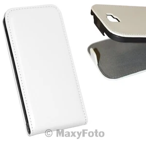 CUSTODIA PRESTIGE BOOK CASE SLIM FLIP COVER LIBRO VERTICALE HTC DESIRE C BIANCA - Foto 1 di 4