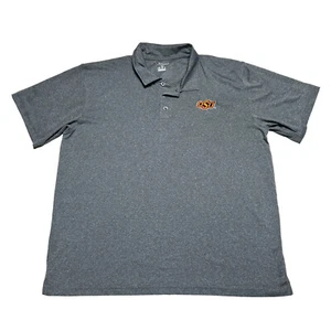 Champion Oklahoma St Cowboys Polo Shirt Mens XXL Charcoal Gray Performancer - Picture 1 of 9