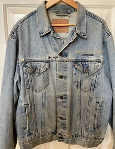 U2 - Zooropa Tour 93 - Rare genuine Crew promo Stockholm Levi distressed jacket - Picture 1 of 7