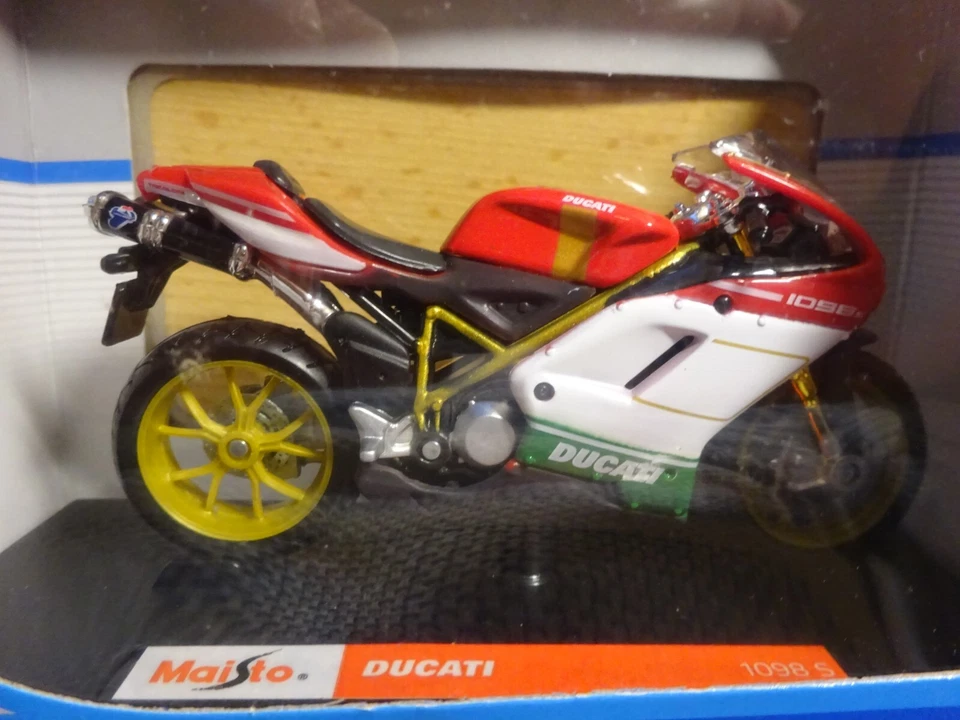 Ducati 1098S Motorrad Modelmotorrad *NEU*  ca. 11cm rot 1/18 - Bild 1 von 1
