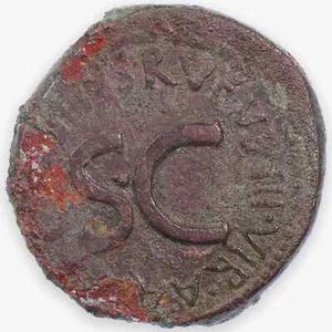 Caesar Augustus AE Dupondius Roman Bronze Coin 15 BC - Moneyer C. Plotius Rufus - Picture 1 of 2