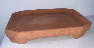 "Olla bonsai japonesa vintage rectangular sin esmaltar 12x8"" FR18E" Foto 1 de 4