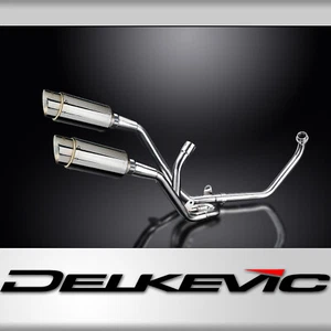 SUZUKI SV650 98-02 SISTEMA DE ESCAPE COMPLETO 2-2 200mm SILENCIADORES REDONDOS DE ACERO INOXIDABLE - Imagen 1 de 5