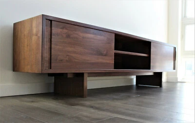 Custom handmade 70 inch walnut media console TV stand  - Image 1 of 3