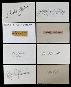 1920's-40's Baseball Signed 3x5 Index Card Lot 8 Jersey Joe Stripp Joe Sewell - Picture 1 of 4