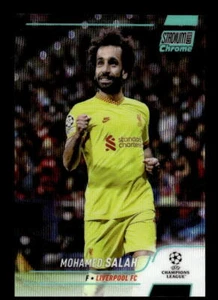 2021-22 Stadium Club Chrome UEFA UCL #11 Mohamed Salah Aqua Wave /250 - Picture 1 of 2