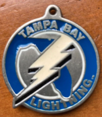 Vintage Tampa Bay Lightning Authentic NHL Pewter Key Chain 1992 Pendant Only Cover