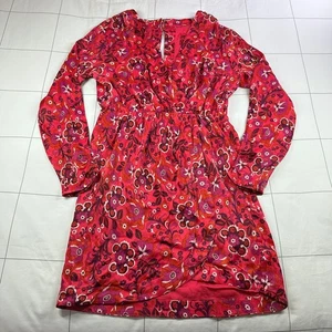 Anthropologie Maeve Kleid Damen Medium Rosa Blumen Faux Wickel Mini Mod Boho Neu - Bild 1 von 12