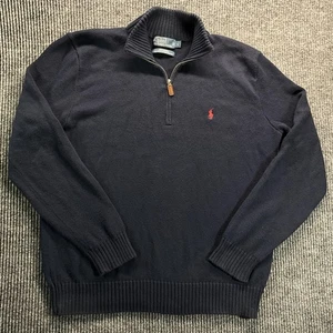 Suéter Polo Ralph Lauren Para Hombre Grande Media Cremallera Pullover Tejido Clásico - Imagen 1 de 14