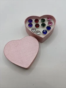 Avon große Strass Ohrringe, 6 Stück. Herz Box - Bild 1 von 5