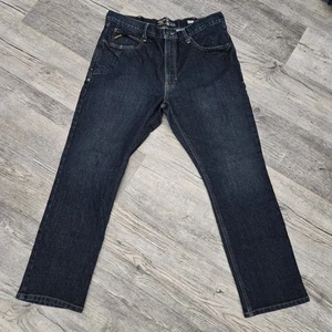 Ariat Rebar M4 Relaxed Straight Jeans Mens 36x30 Blue Denim Workwear Stretch - Picture 1 of 4