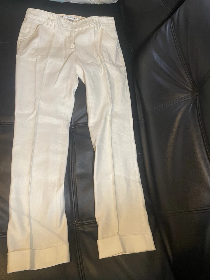 Pantalones de vestir DIANE VON FURSTENBERG de lino blanco roto talla 0 Foto 1 de 4