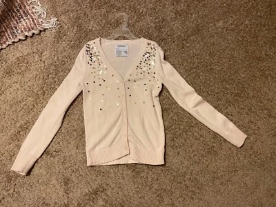 Suéter de lantejoulas rosa claro manga comprida feminino Sonoma tamanho 10 em excelente estado usado! - Imagem 1 de 4