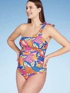 Isabel Maternity Swimsuit Sz XL Asymmetric Tie Shoulder One Piece - Picture 1 of 4