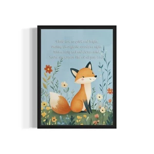 Fox Animal Kids Nursery with Poem Art Print Poster Wall Art Painting - Picture 1 of 7