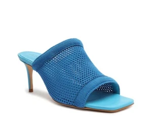 Schutz Sinara Knit Heel Stiletto Sandal Open Toe Blue Womens Size 9b - Picture 1 of 9