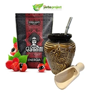 Guarani Energy Yerba Mate Tea Set Strong Guarana Drink Mate Tea Complete Set - Picture 1 of 10