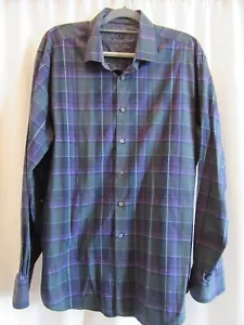 Camisa Bugatchi Uomo Calce Clásico Para Hombres Abotonada Púrpura Cuadros LS Talla XL Algodón - Imagen 1 de 4