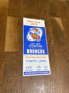 Talón de boletos - NY Jets @ Denver Broncos - Billy Thompson TD - 5 de noviembre de 1978 - Imagen 1 de 5