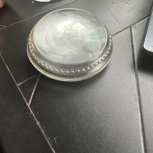 Vintage Jeanette Glass Clear 3" Dome Magnifying Paper Weight With Beaded Inside - Picture 1 of 4